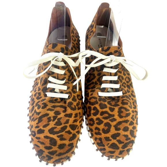 Eric Michael Stacie Sneaker Made in Italy Leather Leopard Lace Comfort Sz 8 EU39 - Picture 9 of 12